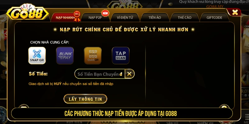 GO88 - Link Tải Go88, Trang Chủ Chính Thức 2026 Các phương thức nạp tiền tại GO88